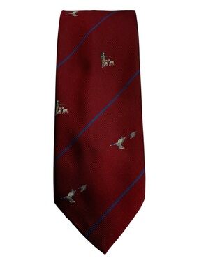 Granges Good Hunting Silk Tie Duck Geese Hunting Dog Bird Dog